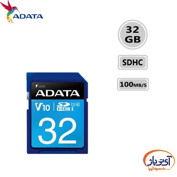 کارت حافظه SDXC V10 UHS ظرفیت 32 گیگابایت ای دیتا سرعت 100MB/s