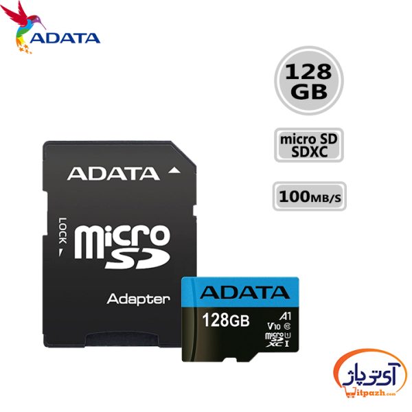 کارت حافظه‌ میکرو مدل Adata Premier microSDHC ظرفیت 128 گیگابایت ای دیتا سرعت 100MBps