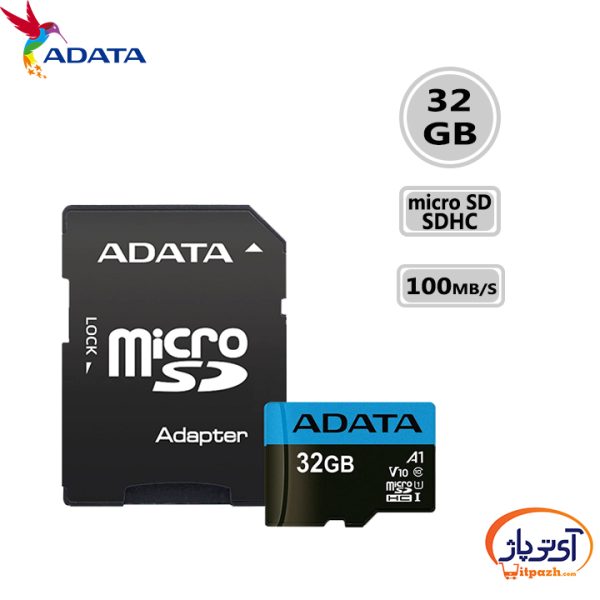 کارت حافظه‌ میکرو مدل Adata Premier microSDHC ظرفیت 32 گیگابایت ای دیتا سرعت 100MBps