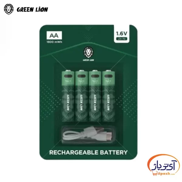 باتری قلمی قابل شارژ گرین لاین Rechargeable AA بسته 4 عددی