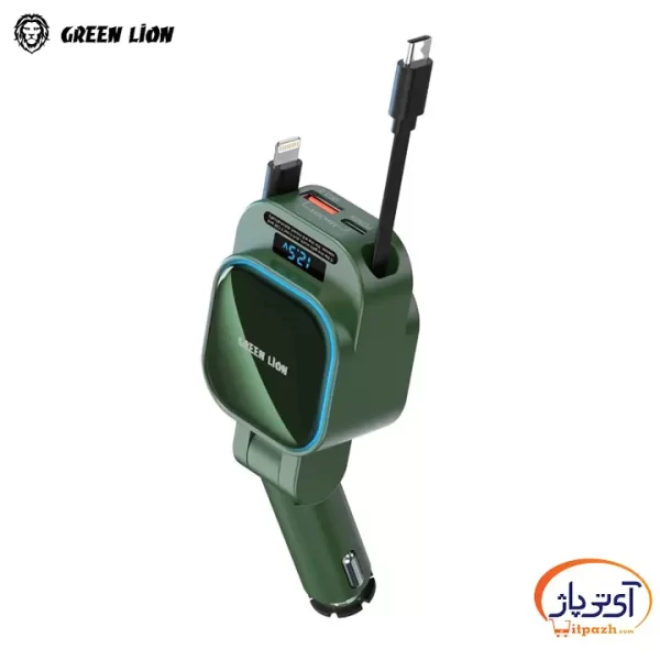 شارژر فندکی گرین لاین Retractable 96W Car Charger