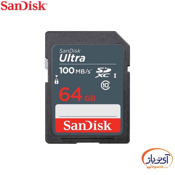 کارت حافظه SDXC UHS-I ظرفیت 64 گیگابایت سن دیسک سرعت 100MB/s