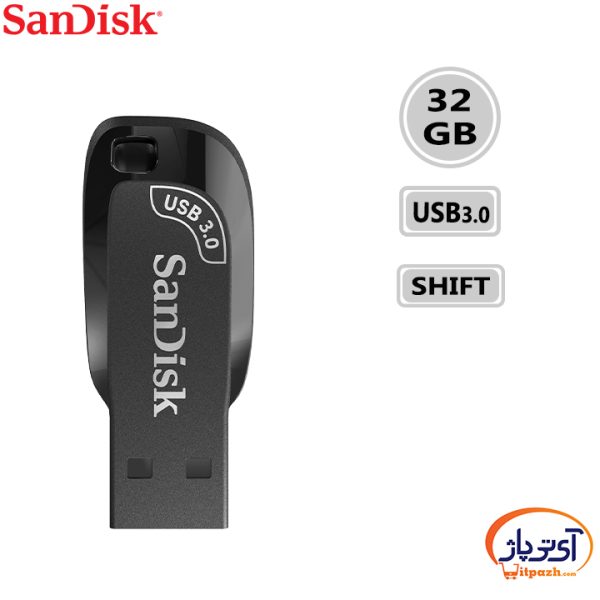 فلش مموری USB3.0 سن دیسک 32 گیگابایت مدل SanDisk ULTRA SHIFT CZ410