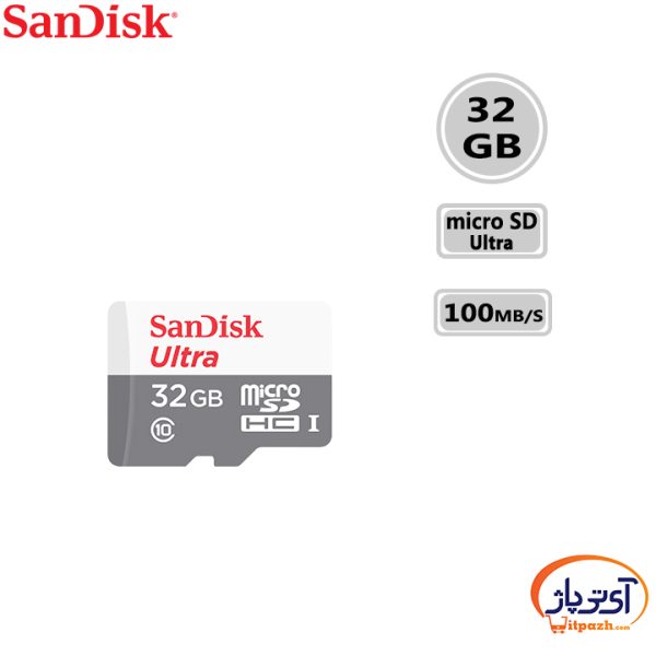 کارت حافظه microSD Ultra ظرفیت 32 گیگابایت سندیسک سرعت 100m/s