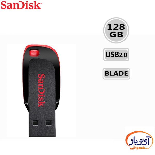 فلش مموری USB2.0 سن دیسک 128 گیگابایت مدل SanDisk Cruzer Blade